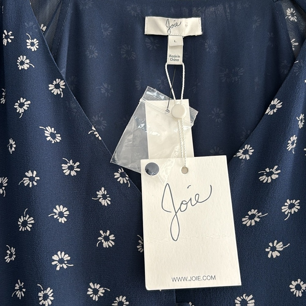 NWT Joie Alithea Dress Floral Navy Size Large (New With Tags) - Picture 6 of 16